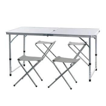 مجموعة طاولة تخييم قابلة للطي مع كراسي