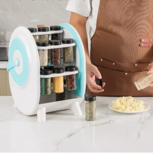 حامل توابل دوار متعدد الوظائف 360 درجة مع 18 زجاجة